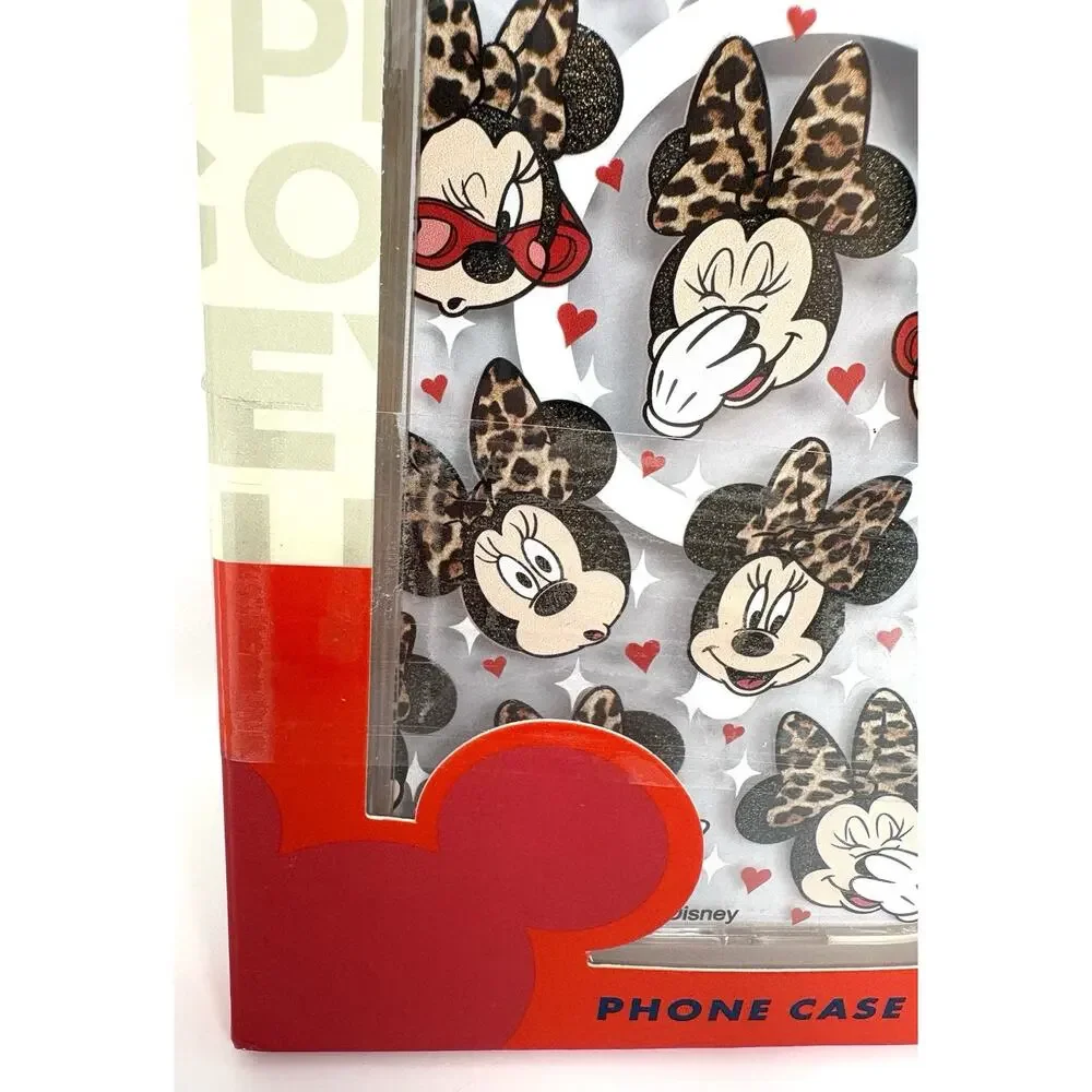 Disney Minnie Mouse iPhone 15 Pro Max Case Leopard Bow Glitter Skinny Dip NIP